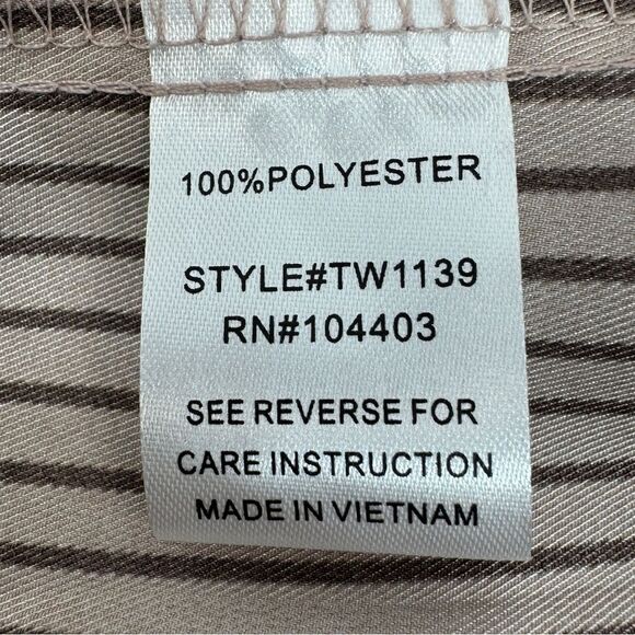 The Workshop Satin Pinstripe Oversized Button Up Shirt Mocha Medium Boyfriend - Picture 13 of 15